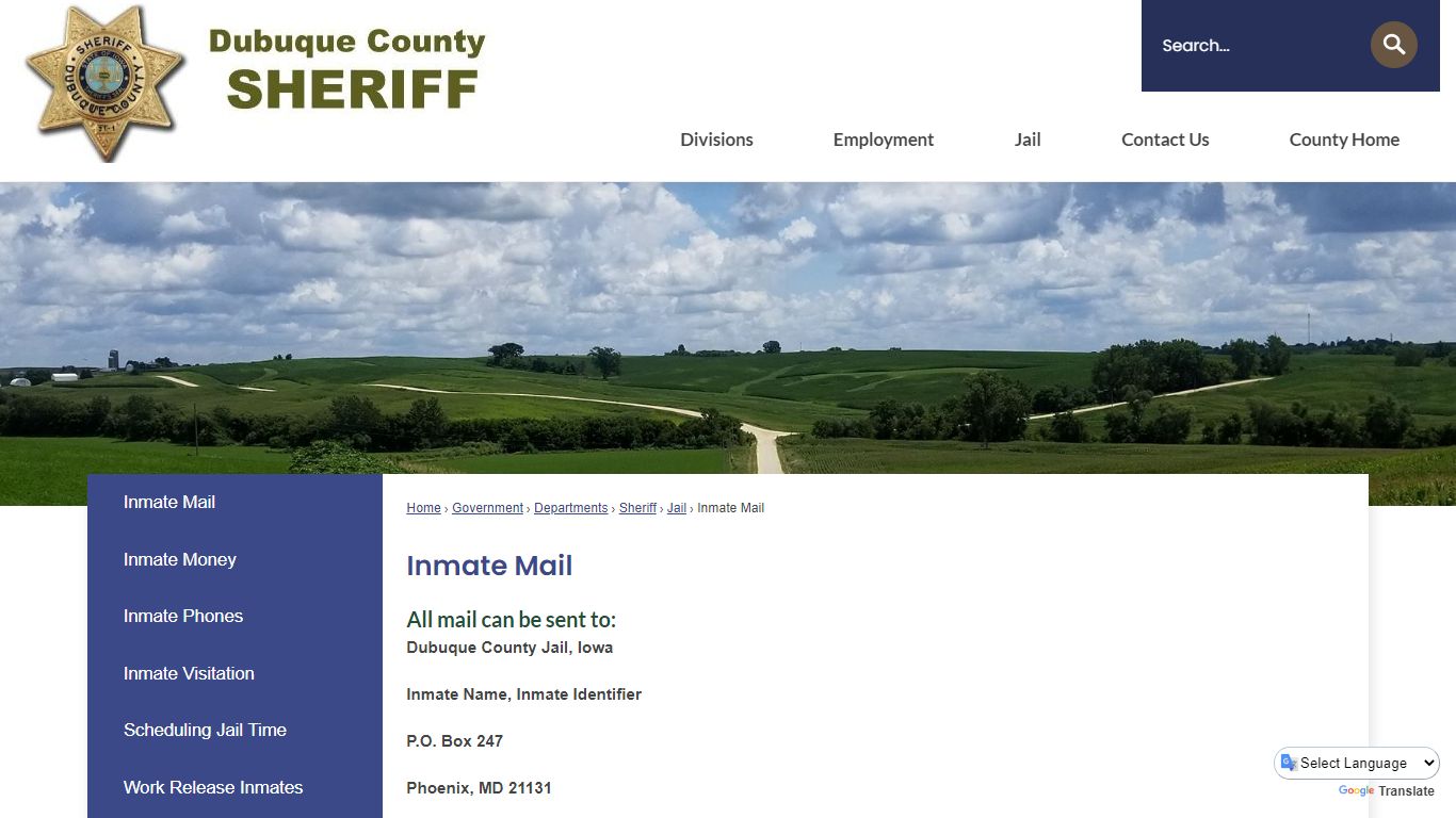 Inmate Mail | Dubuque County, IA